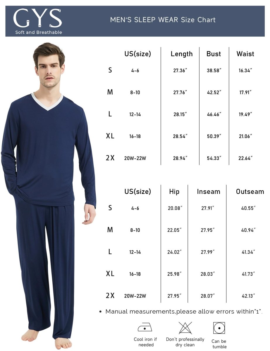 GYS Bamboo Essential V - Neck Pajama Set - GYS