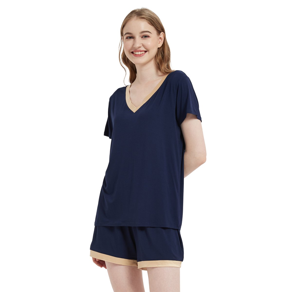 Women's bamboo Viscose Short Sleeve V - Neck - GYS