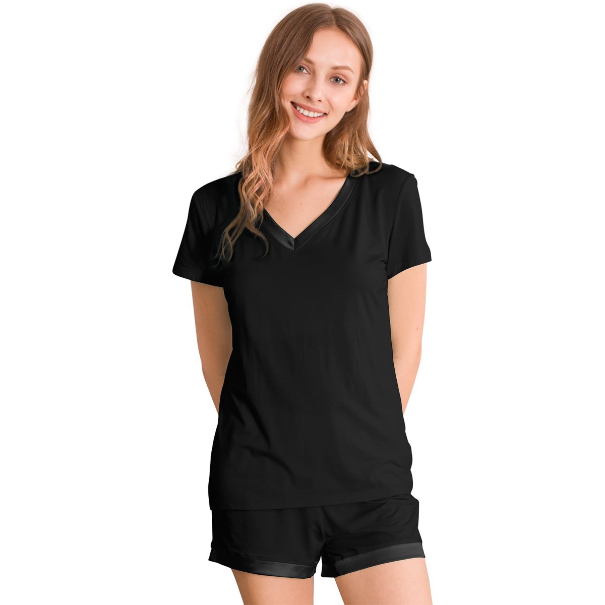 Women's bamboo Viscose Short Sleeve V - Neck - GYS